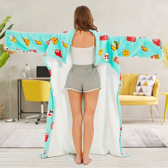 New - Sherpa Wearable Blanket with Sleeves for Adults Super Soft Warm Cozy Throw - Picture 11 of 15